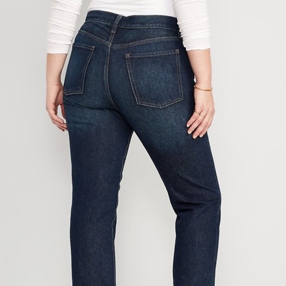 Old Navy High Rise Slouchy Straight Secret Slim Pockets Button fly Size 14 - Picture 2 of 11